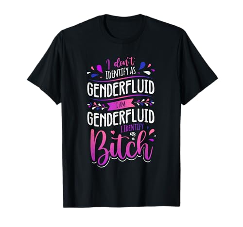 Funny Genderfluid Shirt Identify As Gender Fluid Pride Flag T-Shirt