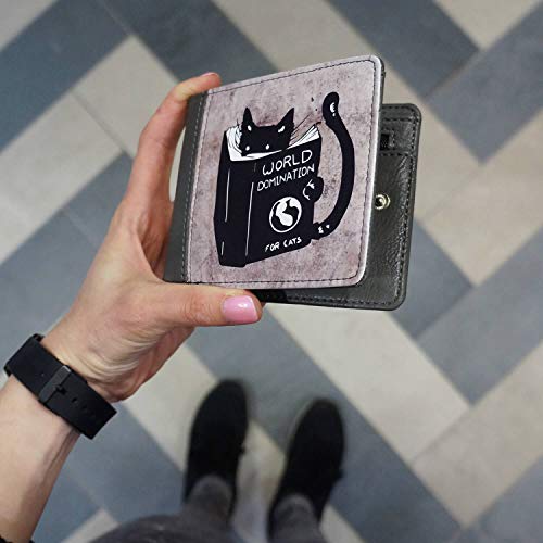 Wallet Made In Urkaine Of Leather With Personalized Print Card And Money Holder Gift Idea Unisex Accessory (Cats Domination) #TOP2