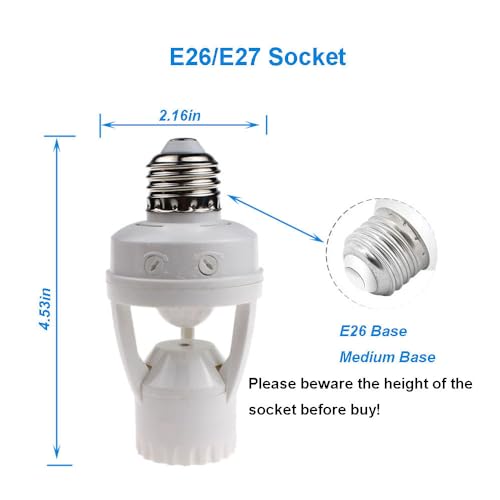 Lphumex LP2G3373 2Pcs Motion Activated Light Sockets, E26/E27 Screw In Add On/Off Motion Sensor Sockets thumb #5