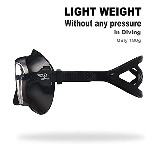 EXP VISION Adult Scuba Diving Mask, Anti-Fog Dive Mask, Anti-Leak Tempered Glass Swim Goggles with Nose Cover, Professional Snorkeling Gear for Snorkeling Freediving Swimming Spearfishing
