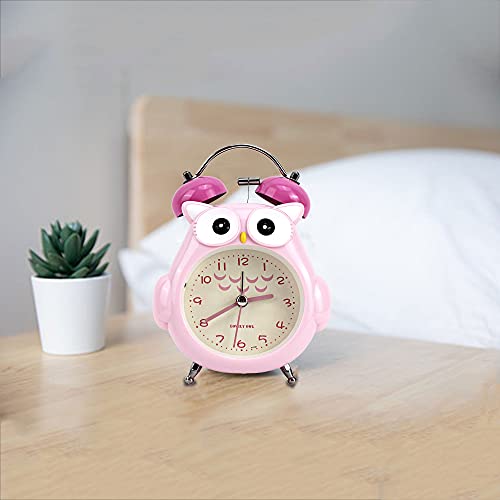 Kids Alarm Clock Cute Cartoon Owl Loud Bell Alarm Clock Non-Ticking Desk Clock With Night Light #TOP2