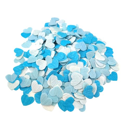 Image of Blue White1 inch Heart Confetti for Table Decor for Baby Shower Men's Birthday Graduation Wedding Kids Boys Baby 1st Birthday Tea Party Decorations 1000Count