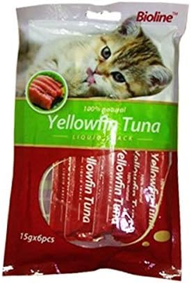 BIOLINE CAT TREATS -YELLOWFIN TUNA FLAVOR 15G x 6PIC