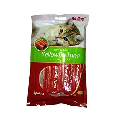 BIOLINE CAT TREATS -YELLOWFIN TUNA FLAVOR 15G x 6PIC