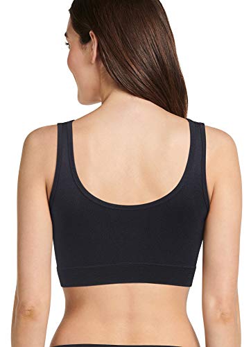 Jockey Sutiã feminino com bojo moldado sem costura, Preto, L