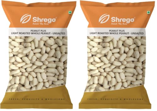 Image of SHREGO Peanut Plus Light Roasted Whole Peanuts Unsalted, Snack and Namkeen (1x750g Vacuum Packed) (750 gm) (Pack of 2)