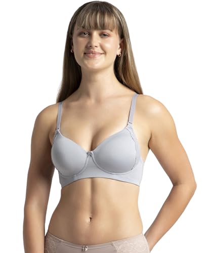 Image of Jockey 1816 Women Wirefree Padded Soft Touch Microfiber Elastane Stretch Full Coverage T-Shirt Bra with Lace Styling