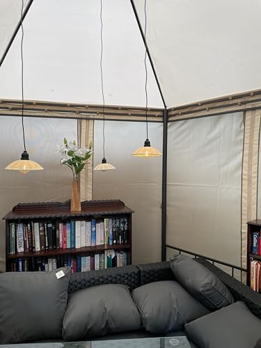 YIKEGE LICHT 3 x lustres para ambientes externos operados por bateria para gazebo luminária suspensa