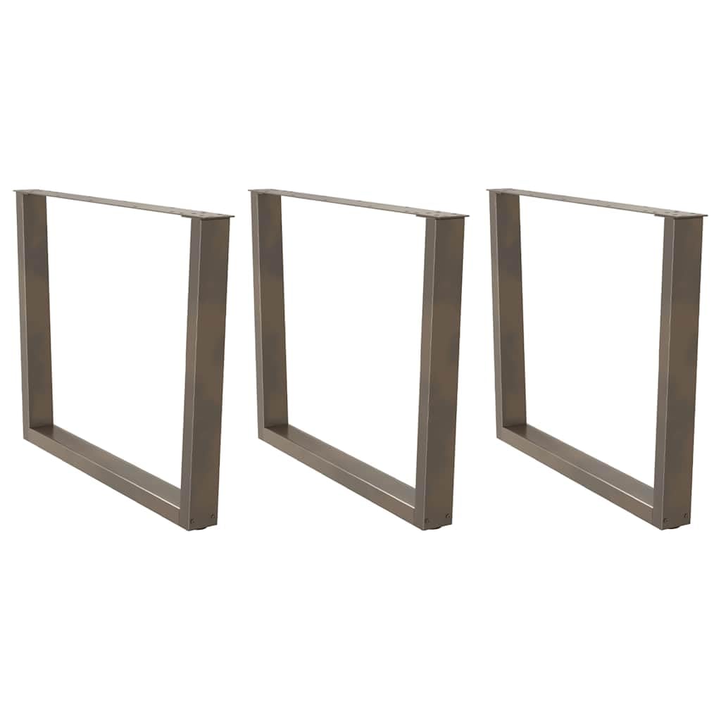 vidaXL Dining Table Legs V-Shape 3 pcs Natural Steel 100x(72-73.3) cm Steel