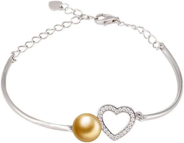 Wife Jewelry Gifts - Genuine South Sea Golden Pearl Jewelry Bracelet for Women, Birthday Jewelry for Girlfriend, Valentine's Day for Wife, Mother's Day for Mom Grandma, Gifts for Her NO33692