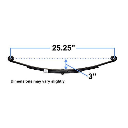 TRP Double Eye Spring (3-Leaf) - 1,750 Lb Capacity - 25-1/4 Inch X 1-3/4 Inch - Single