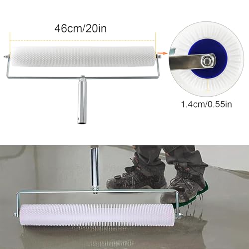 Hanured® Bodenbeschichtung Set, Entlüftungswalze, Farbroller, Nagelschuhe ausgleichsmasse, Zementboden Nivellierwerkzeuge