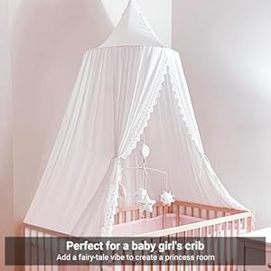 Oldpapakidsbedcanopywithpompomhangingmosquitonetforbabycribnookcastlegametentnurseryplayroomdecorwhite Urban Country Home Decor Oldpapa kids bed canopy with pom pom hanging mosquito net for baby crib nook castle game tent nursery play room decorwhite urban country home decor