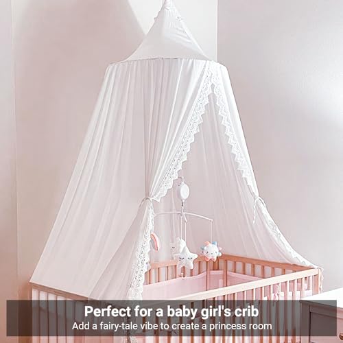 Oldpapakidsbedcanopywithpompomhangingmosquitonetforbabycribnookcastlegametentnurseryplayroomdecorwhite Urban Country Home Decor Oldpapa kids bed canopy with pom pom hanging mosquito net for baby crib nook castle game tent nursery play room decorwhite urban country home decor