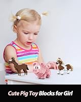 QISHOUTING Pink Pig Mini Building Toy for Kids, Farm Animals Mini Pig Building Blocks & Learning Toy for Girls Boys, Pig Figurine Toys for Adults Girls, Birthday Party Favors Stocking Stuffers — image 4