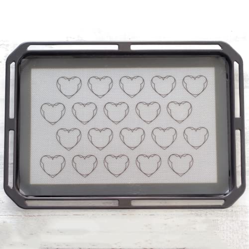 Elesinsoz Nonstick Heart Bear Mickey Shape Macaron Silicone Baking Mat Mold Macaroon Template Tray Pan Cookie Sheet Liner For Oven Cake Pastry Decorating Supplies Half Sheet Reusable Food Safe #TOP3