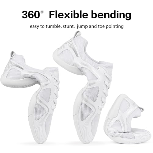 Image of CADIDL Cheer Shoes for Women Black Cheerleading Athletic Dance Shoes Girls Flats Tennis Walking Sneakers