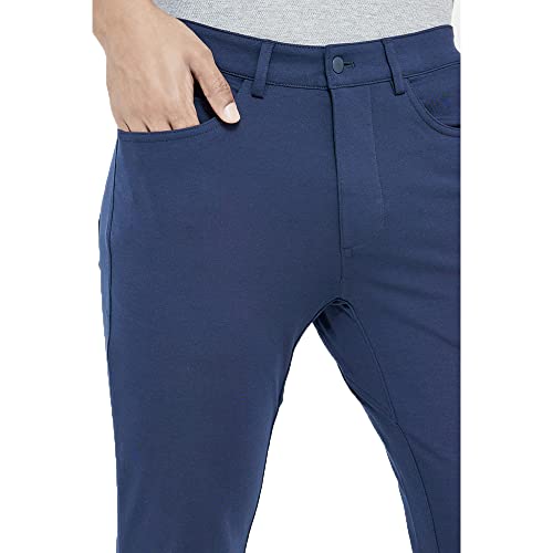 Image of VETTORIO FRATINI by Shoppers Stop Solid Cotton Nylon Slim Fit Men's Trousers