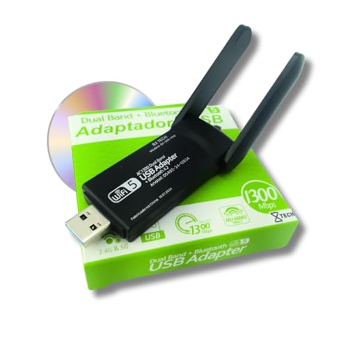 Adaptador Wireless Wifi USB 3.0 Dual Band 5Ghz e 2.4Ghz 1300mbps Bluetooth 4.2 duas Antenas 8X TECH