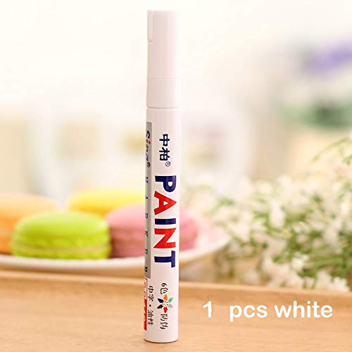 Marcador de pneu branco e conjunto de caneta de correção preta universal à prova d'água permanente