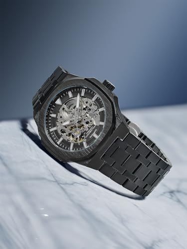 Image of French Connection Autaros Skeleton Dial Stainless Steel Automatic Watch for Men - FCA31BM