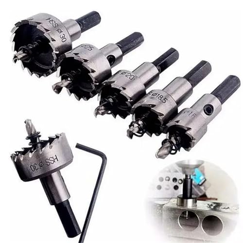 Set de 5 brocas sierra con punta de carburo HSS miniatura 3