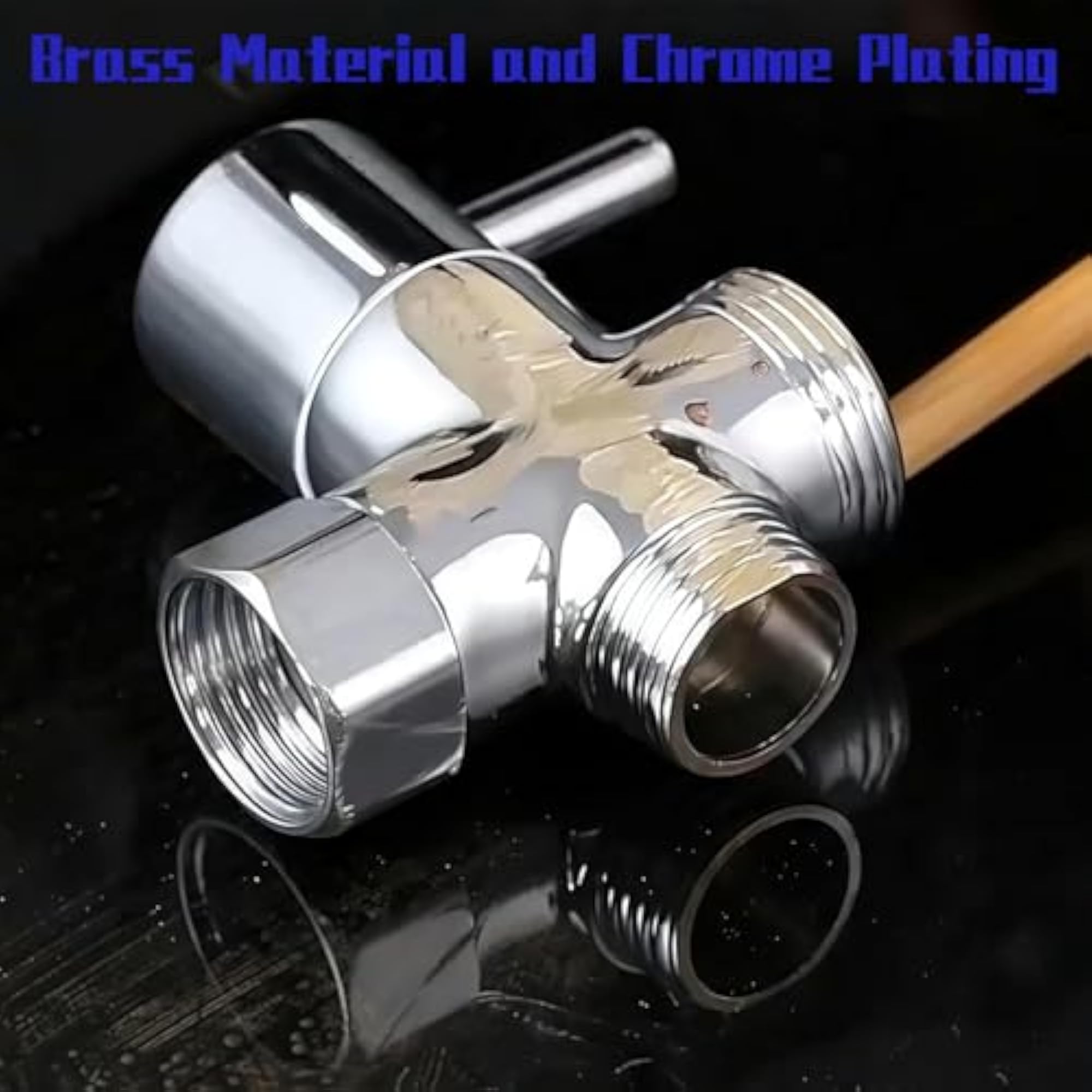 Modern Chrome Plated 3-Way Zinc Alloy Shower Diverter Valve