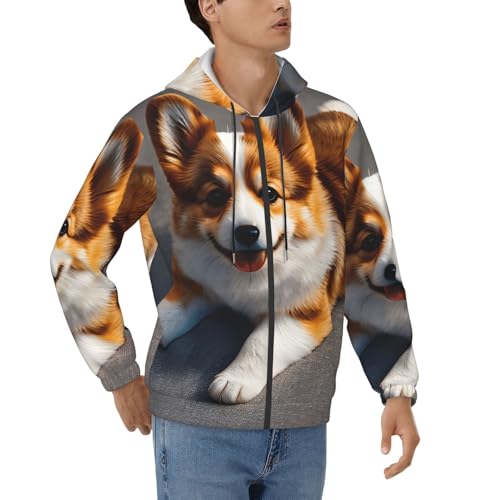 Sweat à capuche Corgi pour homme le cadeau amusant et doux pour l'hiver