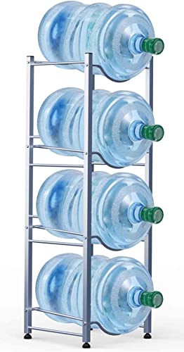 BEONE 4-Tier Wire Storage Shelving Water Bottle Rack Unit for Home Bathroom Kitchen, BEONE 4 Shelves Unit Metal Kitchen Storage Rack (4-tier water bottle rack, Silver)