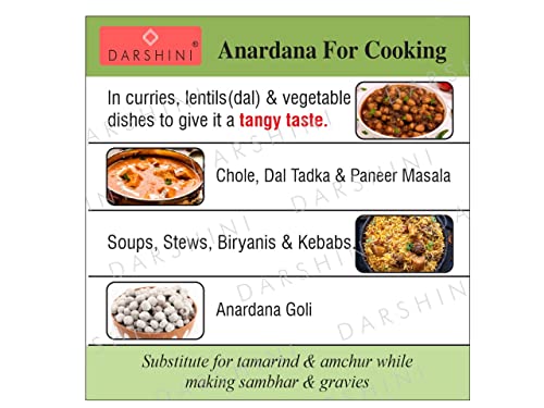 Image of Darshini Anardana Powder 200 gm - Dry Pomegranate Seeds Powder | Organic Tangy Flavor Spice for Cooking, Chutneys, Curries, Chaats & Marinades | No Preservatives (Pack of 2 x 200g)