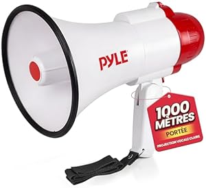 Mégaphone Porte-Voix avec Sirène Intégrée PYLE - 30W, Portée 732m