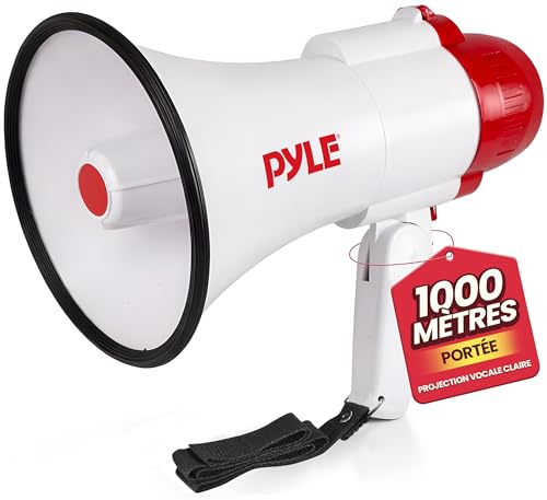 Mégaphone porte-voix à portée 732m PYLE avec contrôle du volume réglable