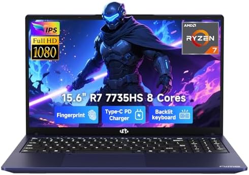 NIMO 2025 Gaming Laptop, 15.6" FHD Laptop with AMD R7 7735HS (Bea...