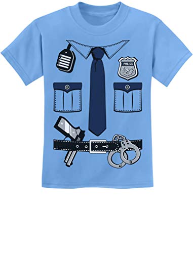 Police Cop Uniform Halloween Costume Policeman Outfit Suit Youth Kids T-Shirt X-Small California Blu