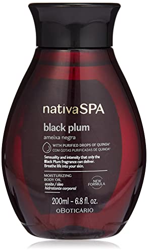O Boticário Nativa SPA Ciruela Negra, Aceite Corporal Perfumado, Loción Para El Cuerpo con Gotas de Quinoa para Más Hidratación 200 ml