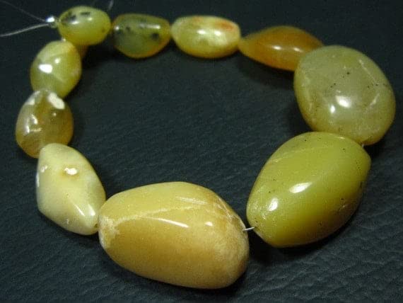 Opale jaune du Pérou perles pépites 10-28mm à assembler lors de vos ateliers bijoux DIY