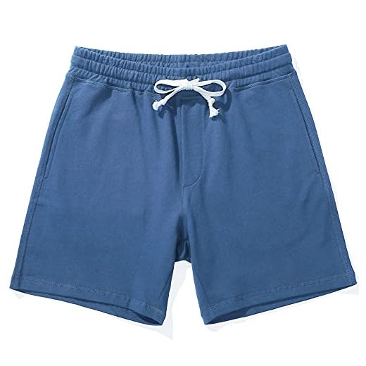 AMY COULEE Mens Athletic Workout Shorts 5.5" Cotton Casual Shorts Elastic Waist Joggers Sports Sweat Shorts (Prussian Blue, M)