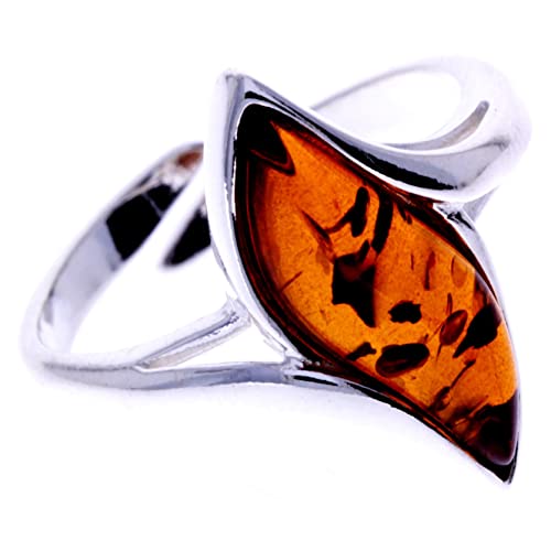Bague femme ambre argent 925/1000 SilverAmber GL410A T54 pour doigt fin