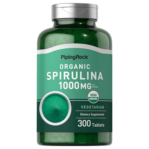 Piping Rock Organic Spirulina 1000mg Tablets
