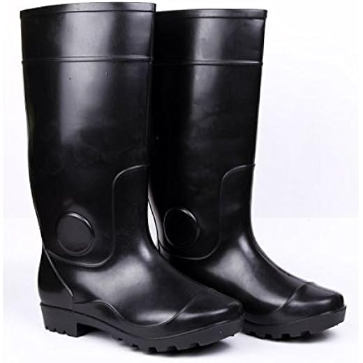 HILLSON Mens Century Safety Gumboots Black UK 10