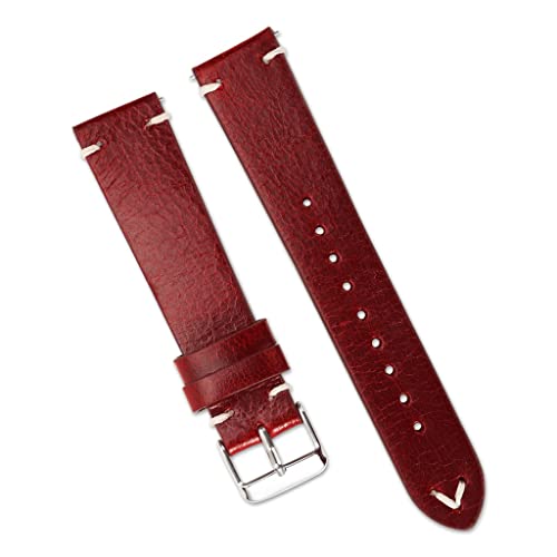 Band de surveillance en cuir véritable 18mm 22mm rétro pour montre vintage