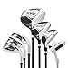 KVV Junior Golf Clubs Set Ages 9-12, Complete Kids Golf Set with Lightweight Stand Bag, Driver, Fairway, Hybrid, Irons, Wedge & Putter Right Handed for Girls & Boys (Black, Ages 9-12)