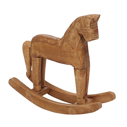 Caballo Mecedora, Decoración de Caballos Mecedora de Madera Mecedora de Madera Cabalos de Juguete para Niños Adornos de Caballo de Pino Artesanales para la Mesita de Noche