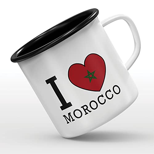 MUG tasse émaillée au motif I love drapeau maroc Cover