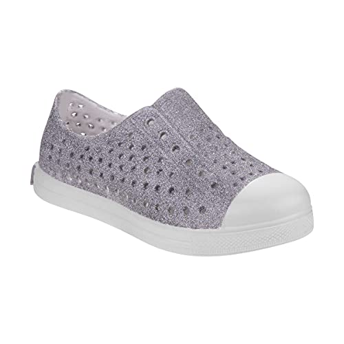 Josmo Kids Water Shoes Slip-On Sneaker Lightweight Breathable Sandal Outdoor & Indoor, Silver Glitter, 9 Toddler