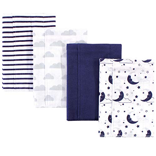 Image of Hudson Baby Unisex Baby Cotton Flannel Burp Cloths, Moon, One Size