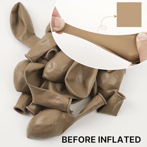 Image of PartyWoo Light Brown Balloons 100 pcs 12 Inch Nude Neutral Boho Tan Fall Latex Helium Balloons for Wedding Graduation Birthday Boy Baby Shower Cowgirl Jungle Theme Party Decorations Brown-F56