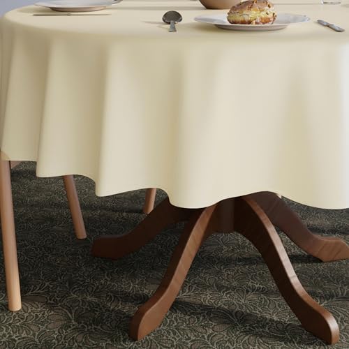 Image of Encasa XO Dining Table Cloth 4 Seater, Satin Table Cover 56 inch Round