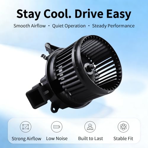Image of HVAC Blower Motor with Fan Assembly - Compatible with Compass 2017-2021, Renegade 2015-2023 - Front Air Conditioning Heater Fan - 700351 68266039AA