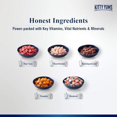 Image of Kitty Yums Adult Cat Wet Mousse 80g | Ocean Fish | Rich in Protein | Promotes Hydration & Easy to Digest | Grain Free | No Artificial Flavours | Packed with Essential Vitamins & Antioxidants